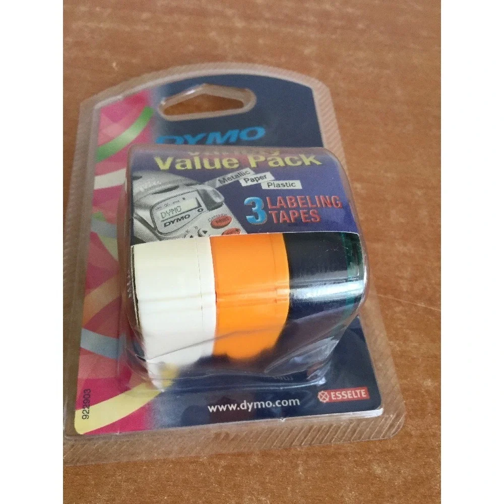 Dymo LetraTag Label Maker Tape 3 Pack 1/2 In x 13 Ft Paper Plastic Metallic‎ New